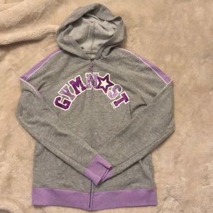 Girls size 18 Justice Gymnast Zip Up Sweater